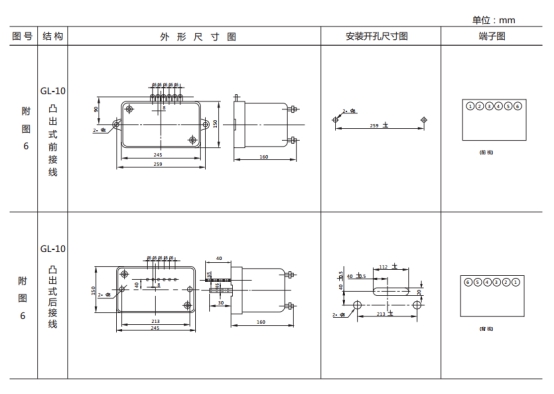 GL-14過(guò)流繼電器外形結(jié)構(gòu)及安裝尺寸圖片