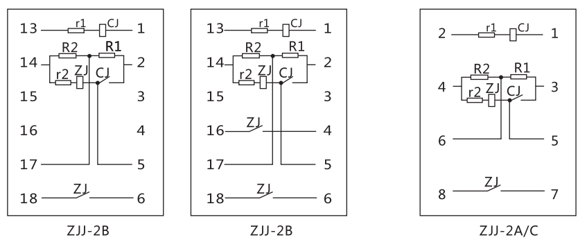 ZJJ-2C內(nèi)部接線(xiàn)及外引接線(xiàn)圖
