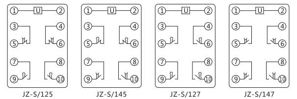 JZ-S/2418靜態(tài)可調(diào)延時(shí)中間繼電器內(nèi)部接線圖及外引接線圖